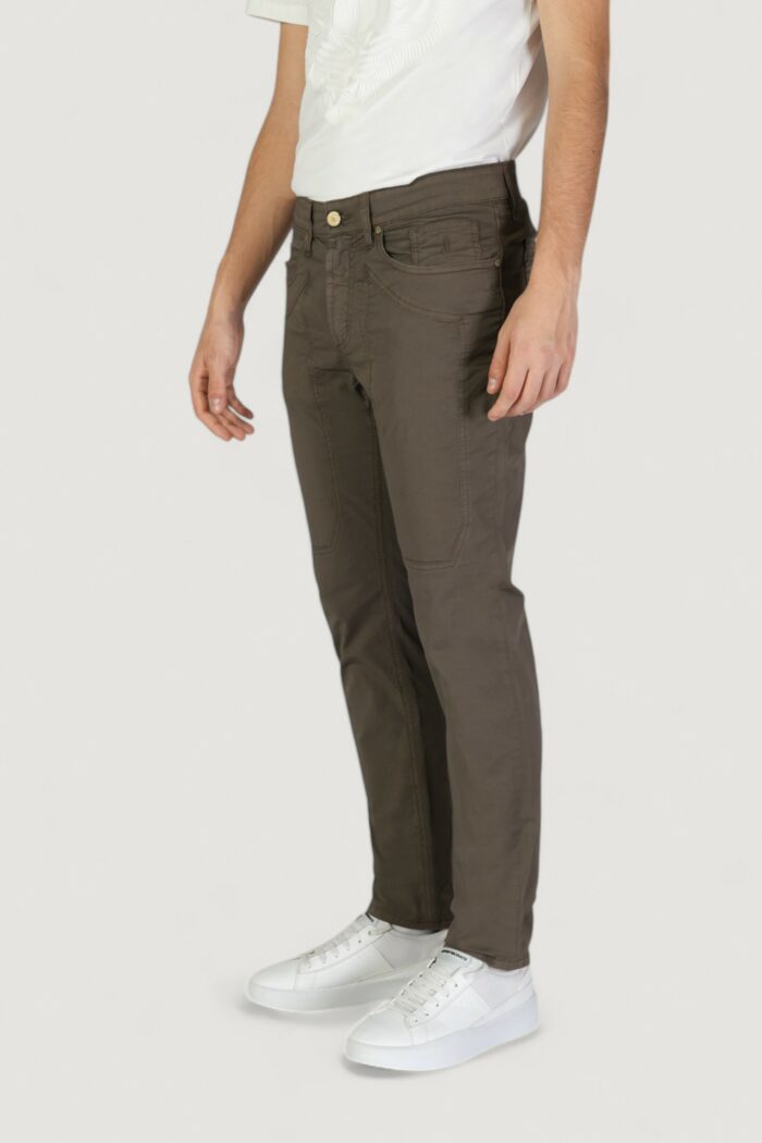 Pantaloni slim Jeckerson john 5 tasche toppa Cioccolato