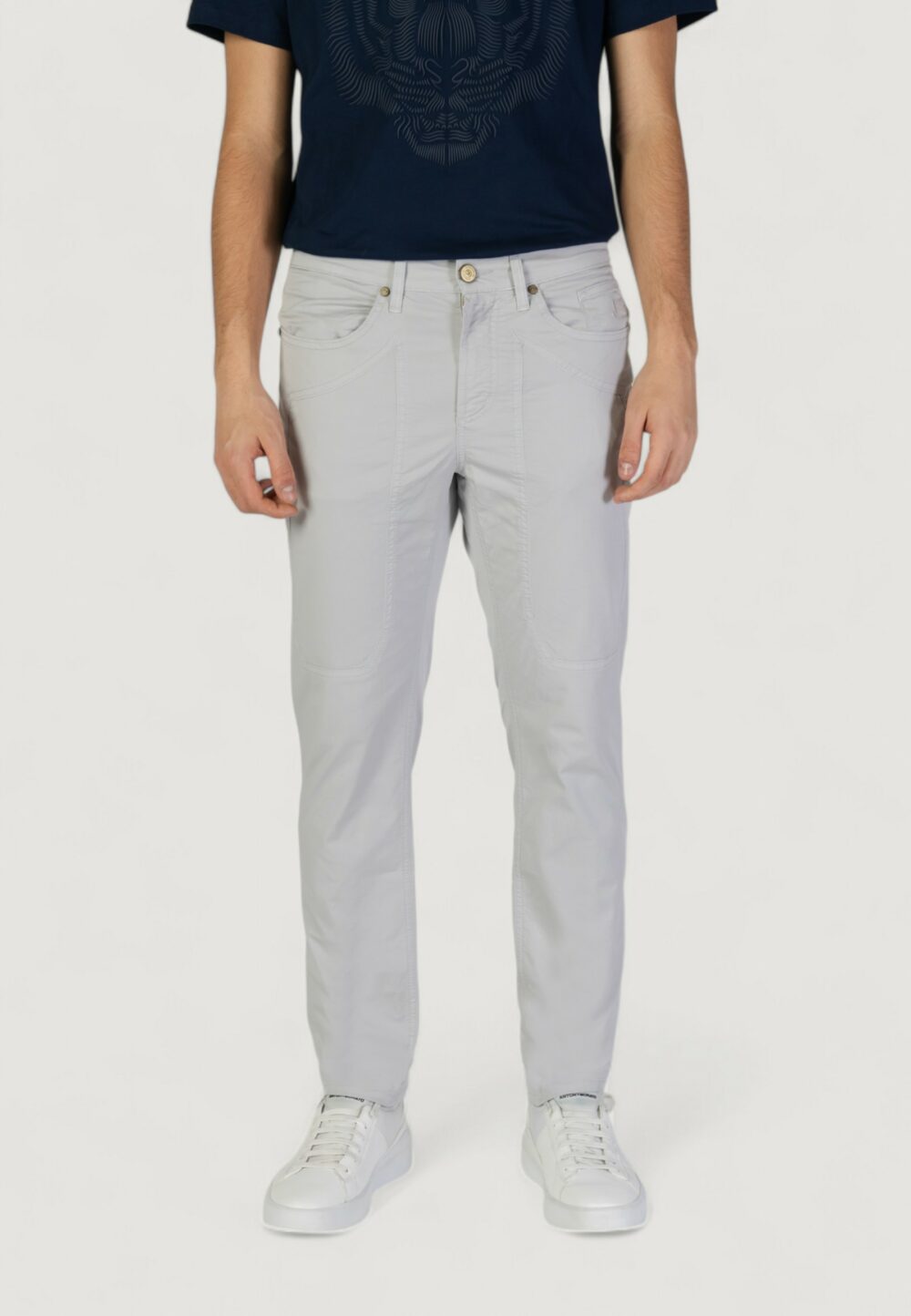 Pantaloni slim Jeckerson john 5 tasche toppa Grigio Chiaro - Foto 1