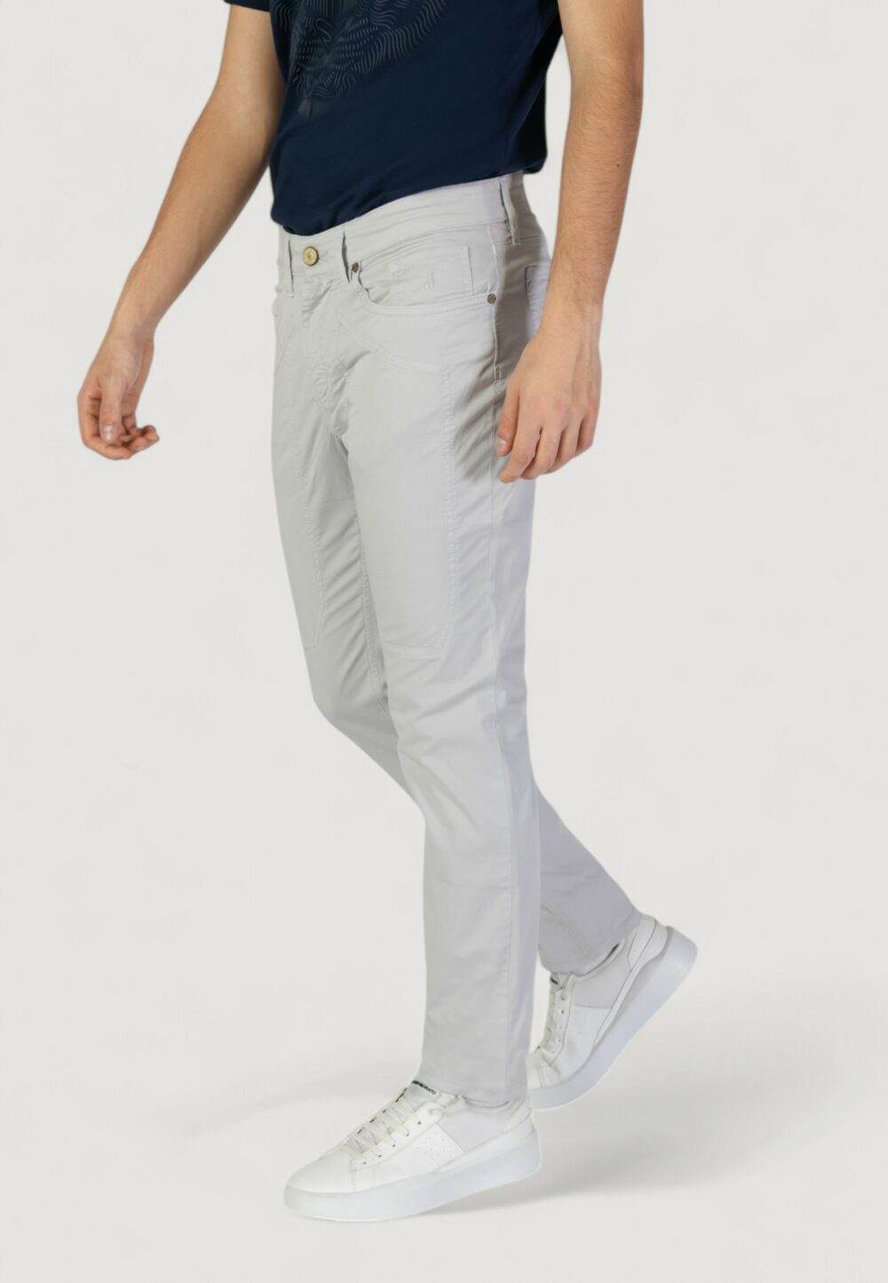 Pantaloni slim Jeckerson john 5 tasche toppa Grigio Chiaro - Foto 2