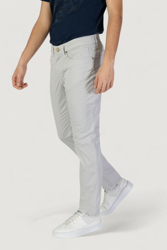 Pantaloni slim Jeckerson john 5 tasche toppa Grigio Chiaro