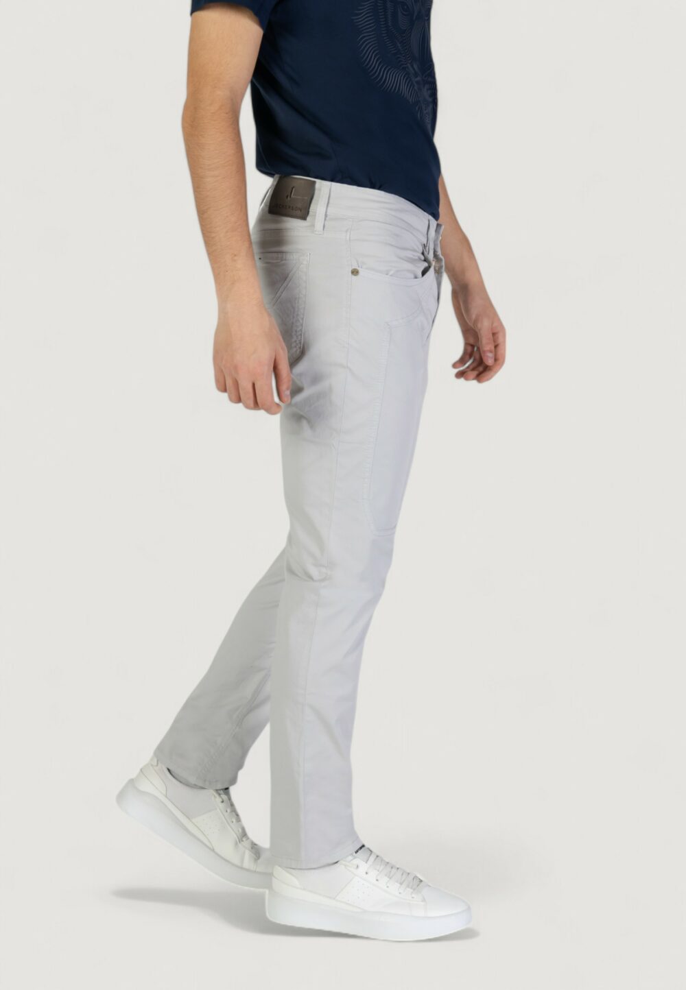 Pantaloni slim Jeckerson john 5 tasche toppa Grigio Chiaro - Foto 3