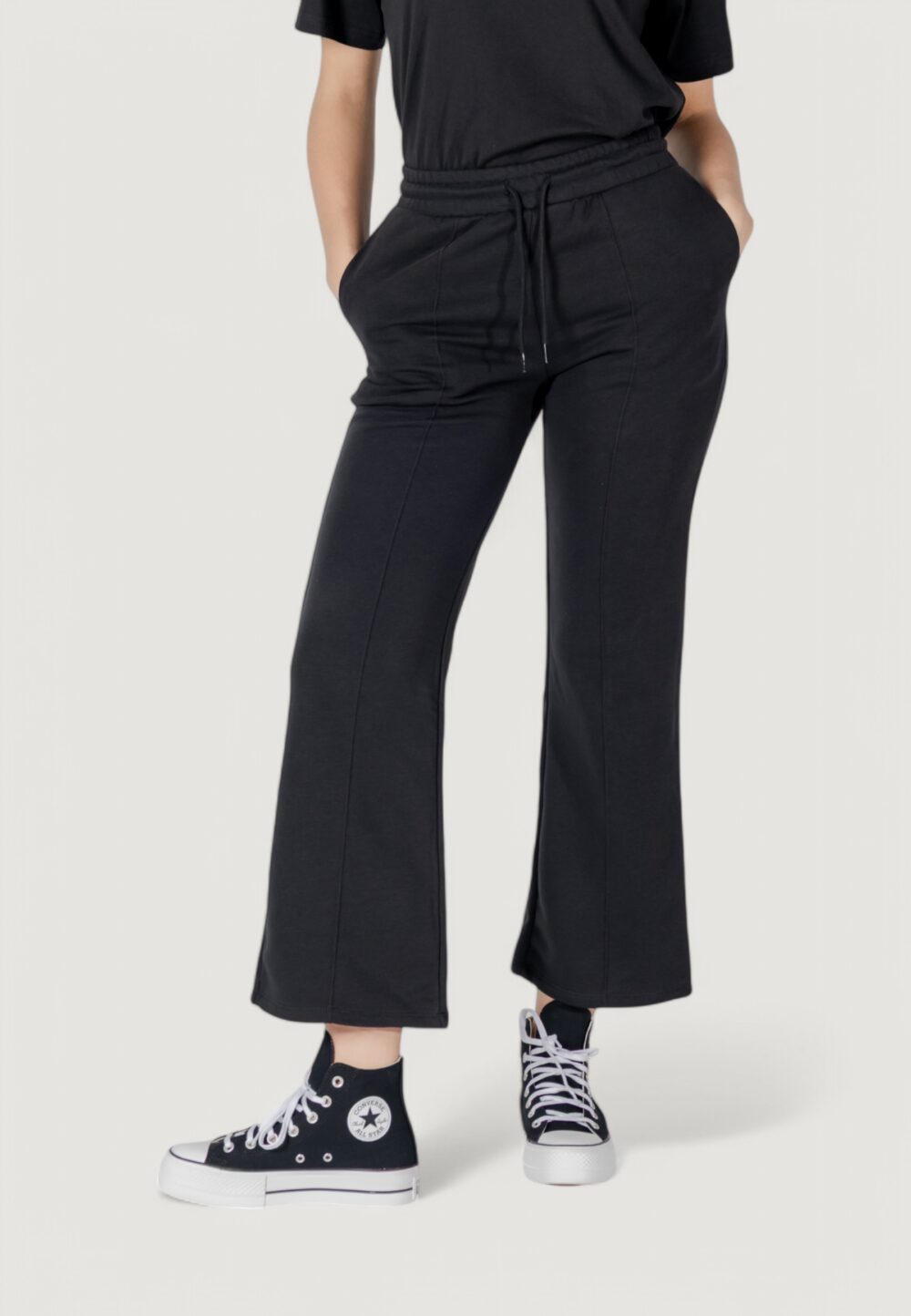Pantaloni sportivi Converse star chevron open hem pant Nero - Foto 1