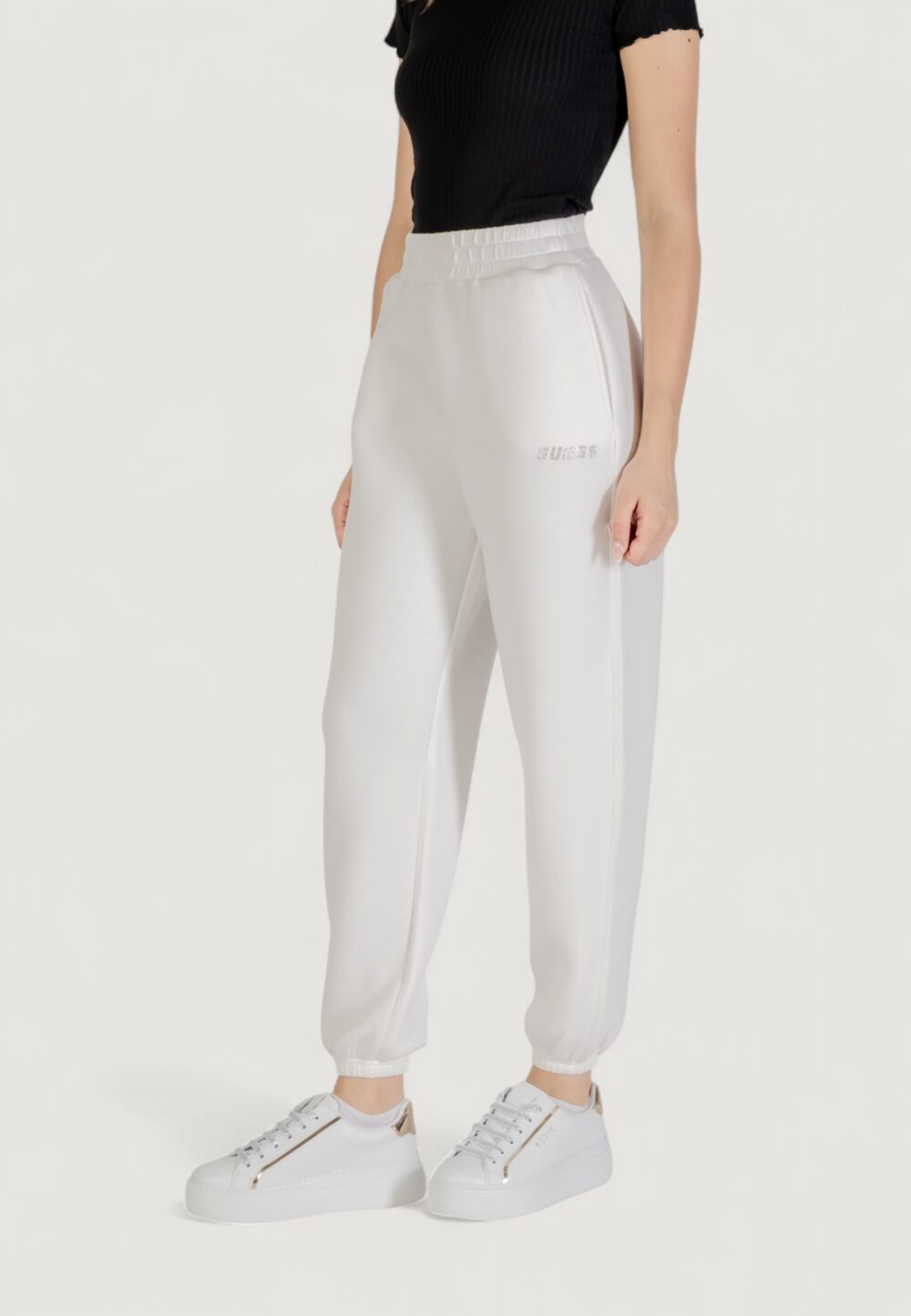 Pantaloni sportivi Guess Active cecilia scuba jogger pants Panna - Foto 3