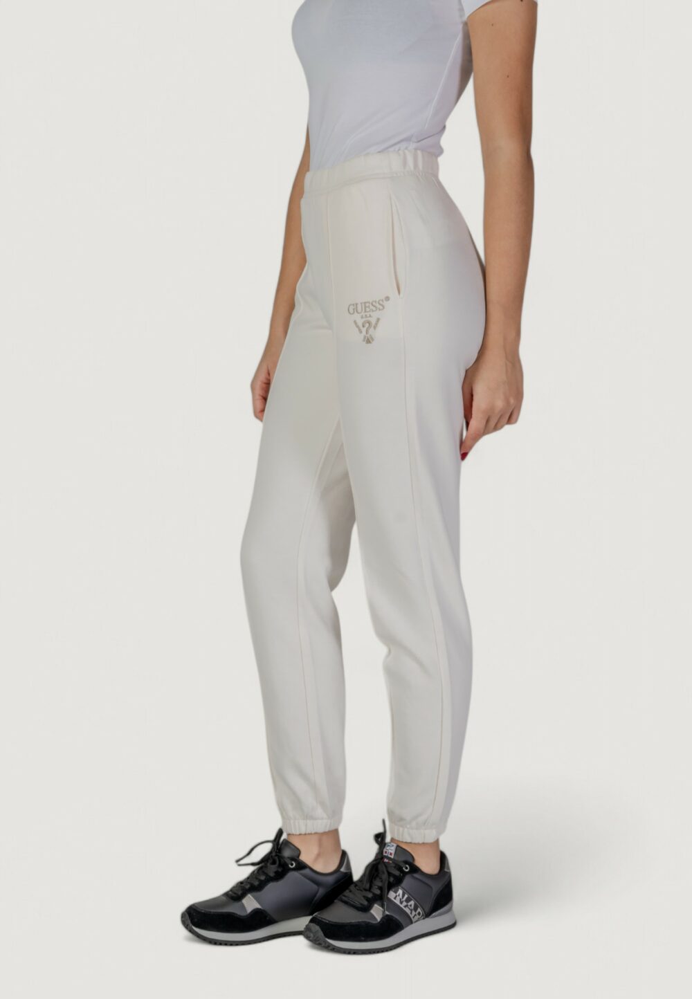 Pantaloni sportivi Guess Active roberta cuff Panna - Foto 1