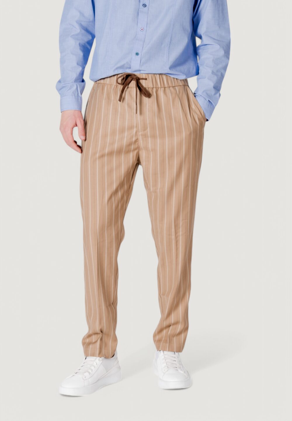 Pantaloni tapered Gianni Lupo Beige - Foto 1
