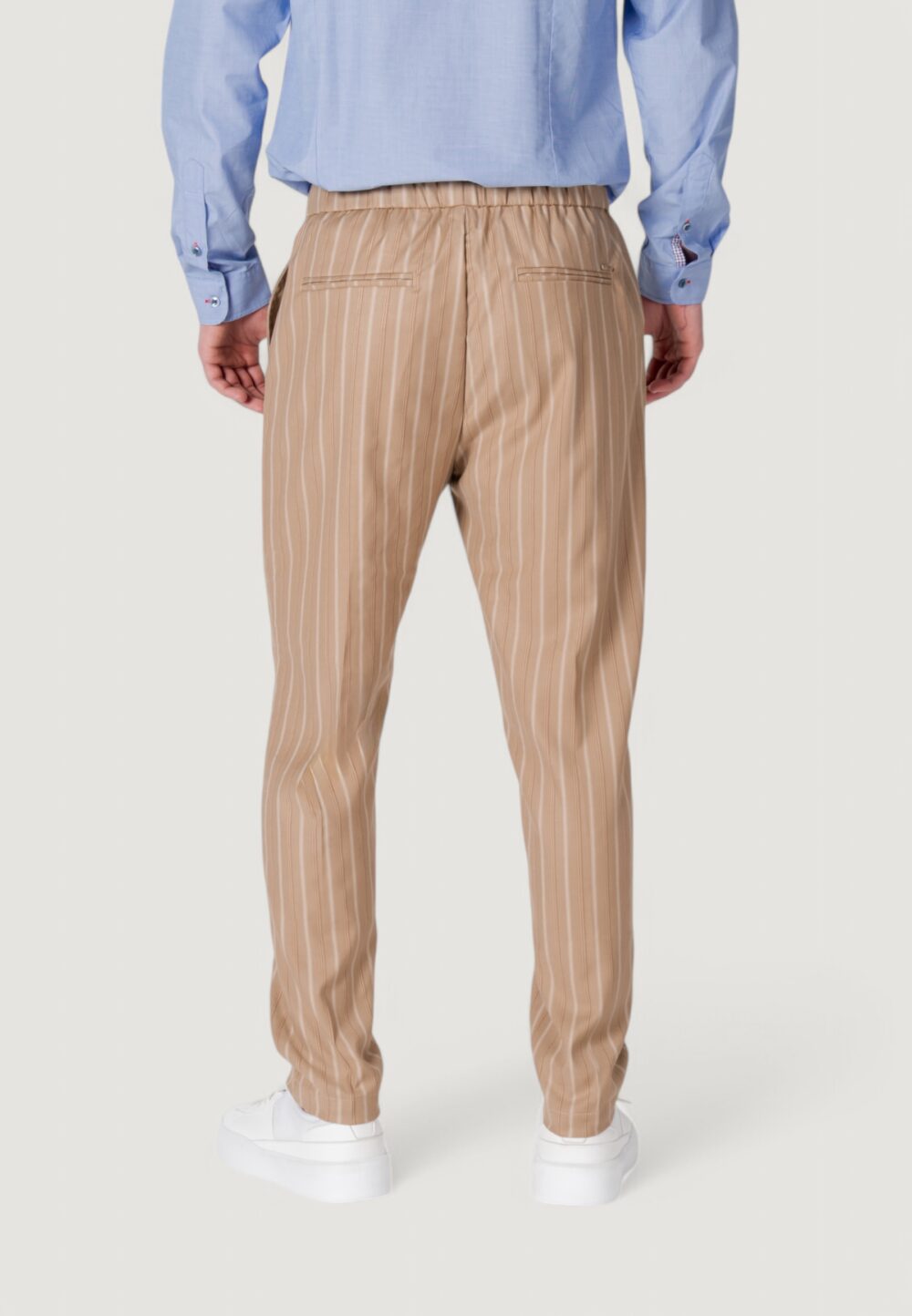 Pantaloni tapered Gianni Lupo Beige - Foto 4