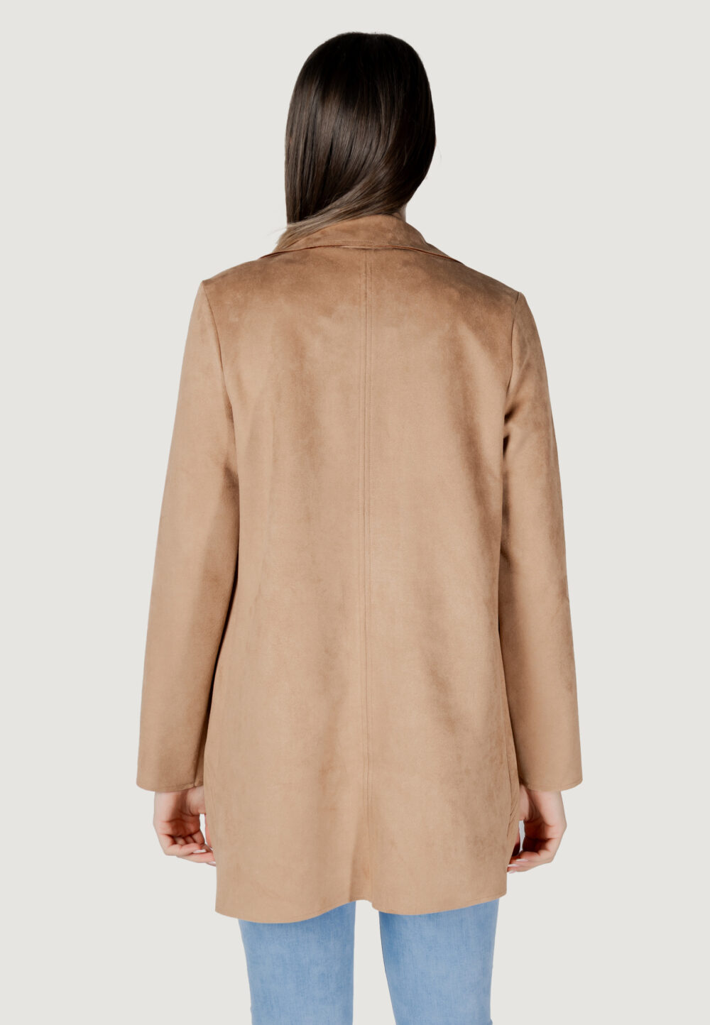 Trench Street One open velours trenchcoat Beige - Foto 4