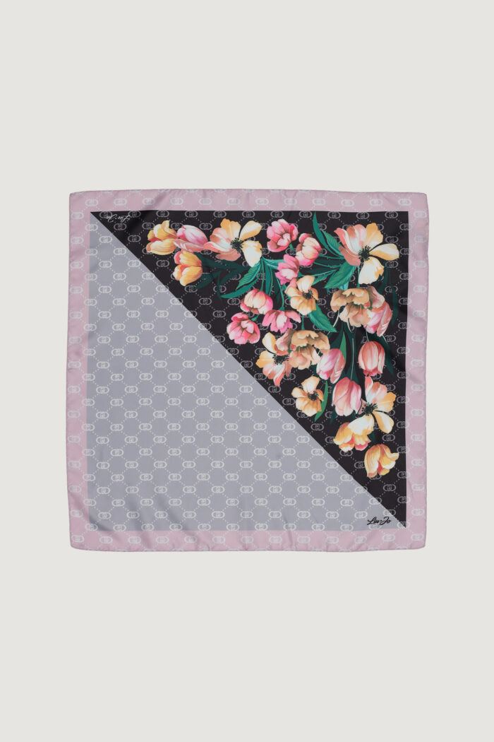 Pashmina Liu-Jo foulard flower corner 50x Nero