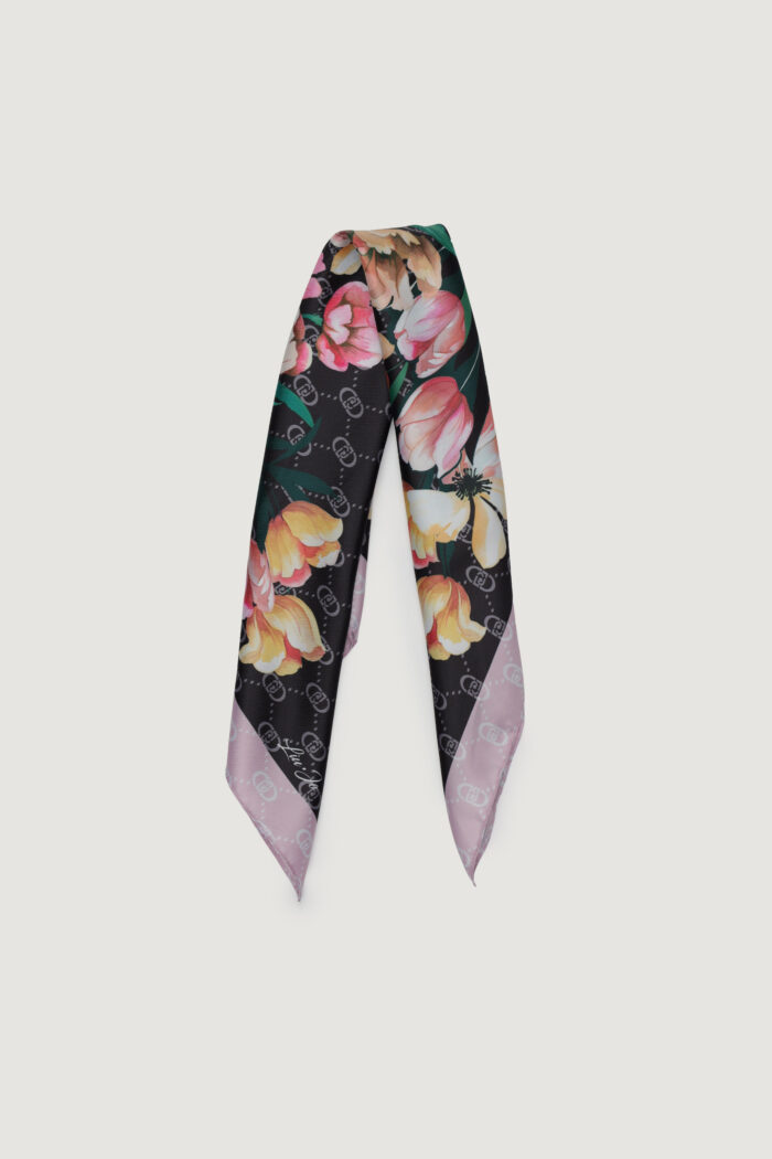 Pashmina Liu-Jo foulard flower corner 50x Nero