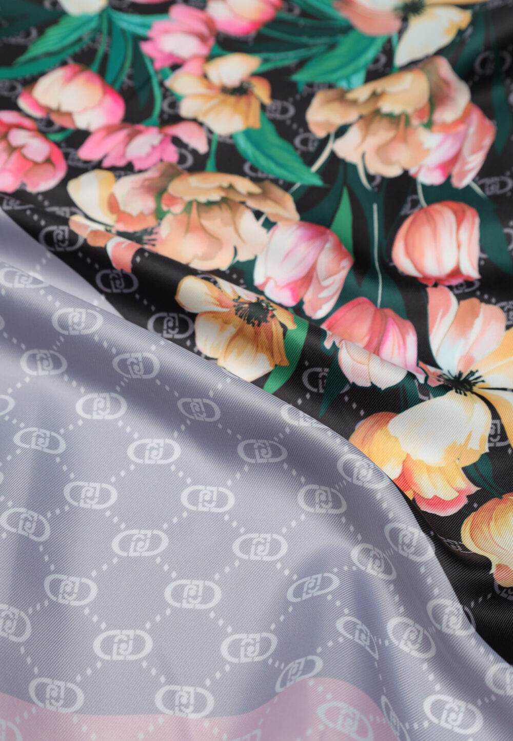 Pashmina Liu-Jo foulard flower corner 50x Nero - Foto 3