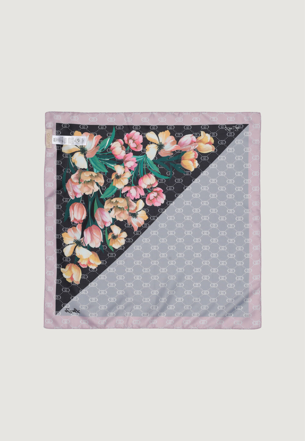 Pashmina Liu-Jo foulard flower corner 50x Nero - Foto 4