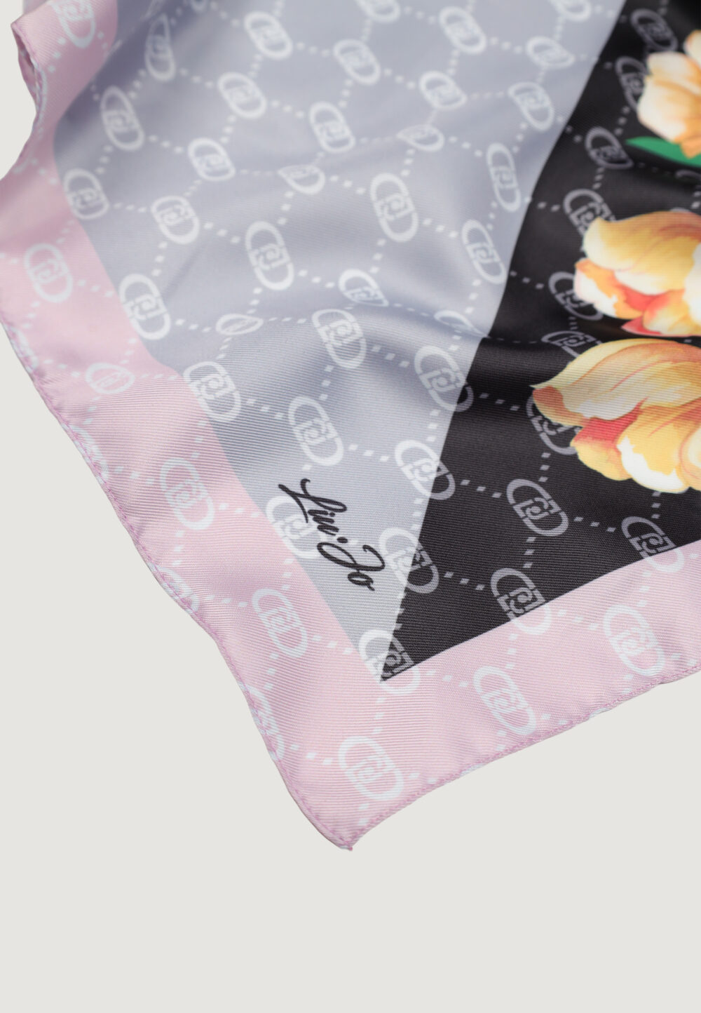 Pashmina Liu-Jo foulard flower corner 50x Nero - Foto 5