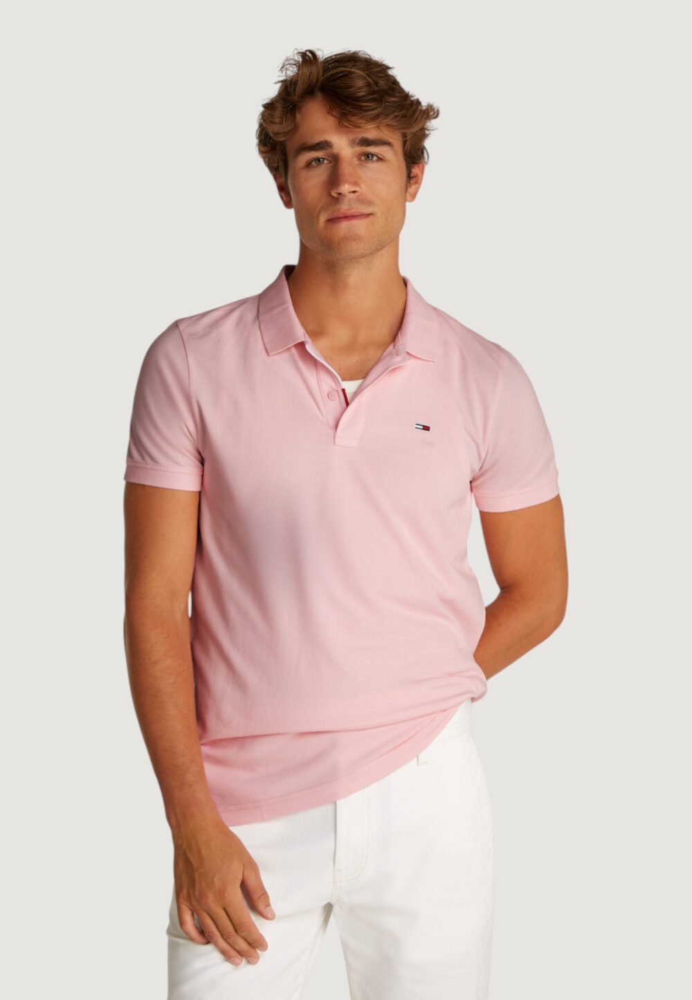 Polo manica corta Tommy Hilfiger Jeans tjm placket Rosa - Foto 5