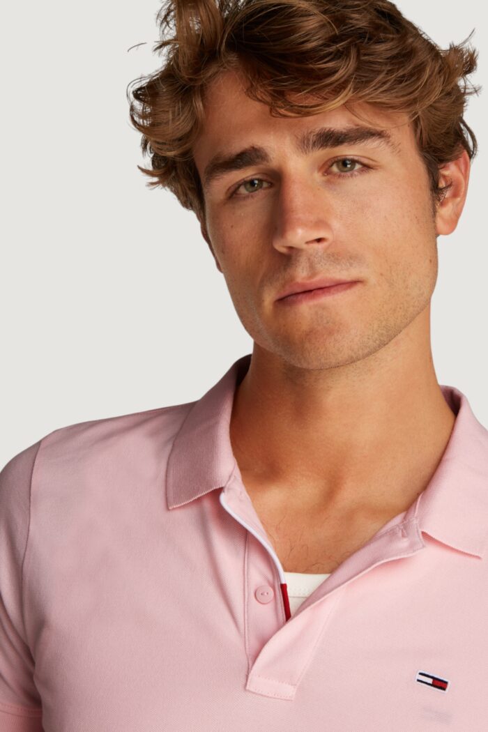 Polo manica corta Tommy Hilfiger Jeans tjm placket Rosa