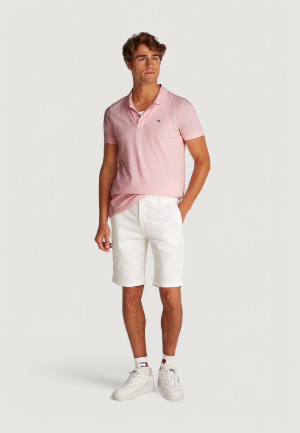 Polo manica corta Tommy Hilfiger Jeans tjm placket Rosa - Foto 7