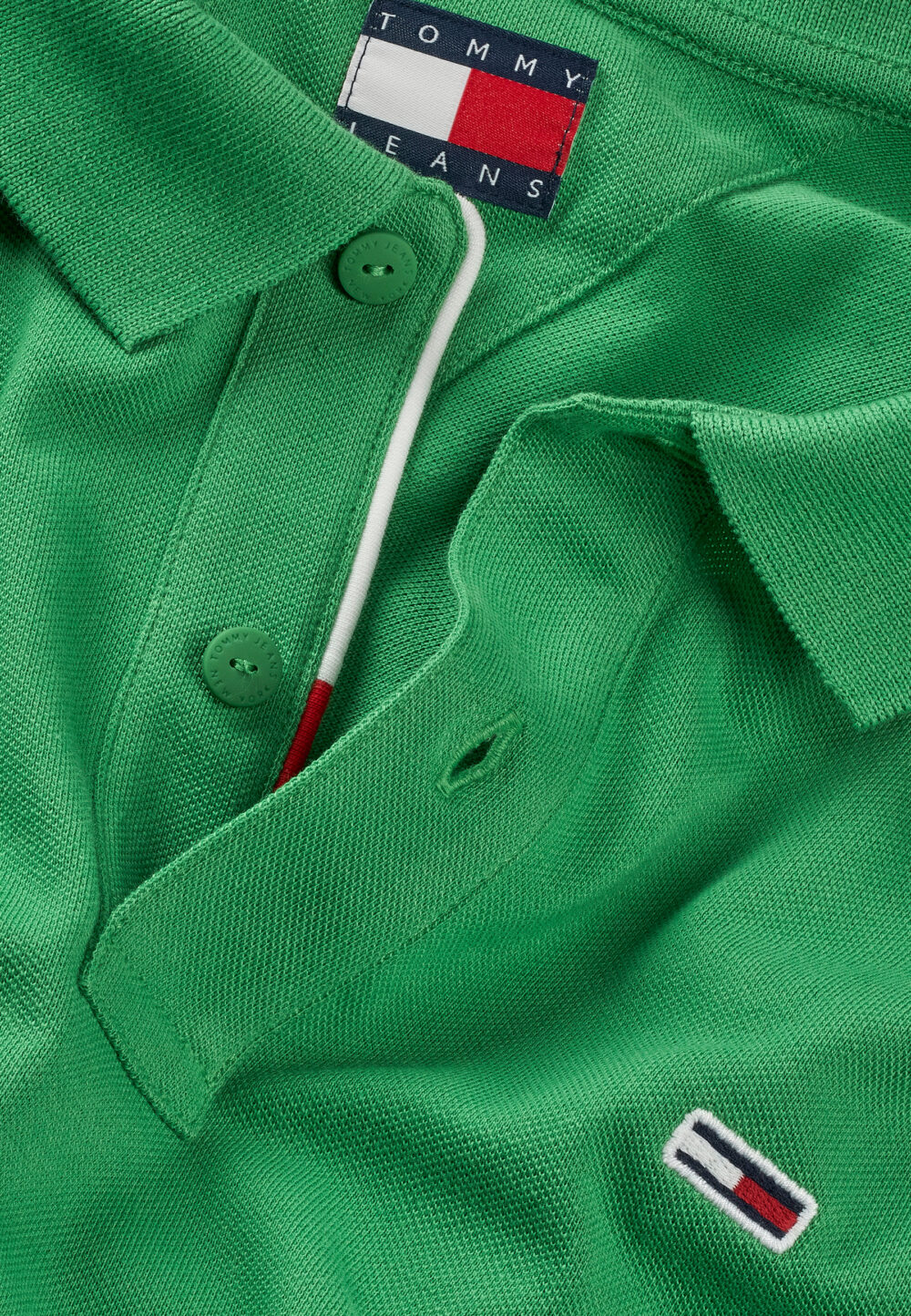 Polo manica corta Tommy Hilfiger Jeans tjm placket Verde - Foto 4