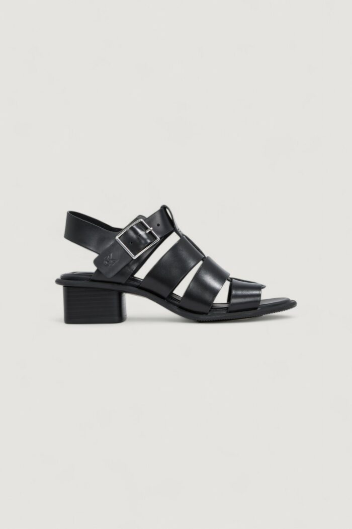 Sandali Calvin Klein Jeans heel square mg buckle Nero
