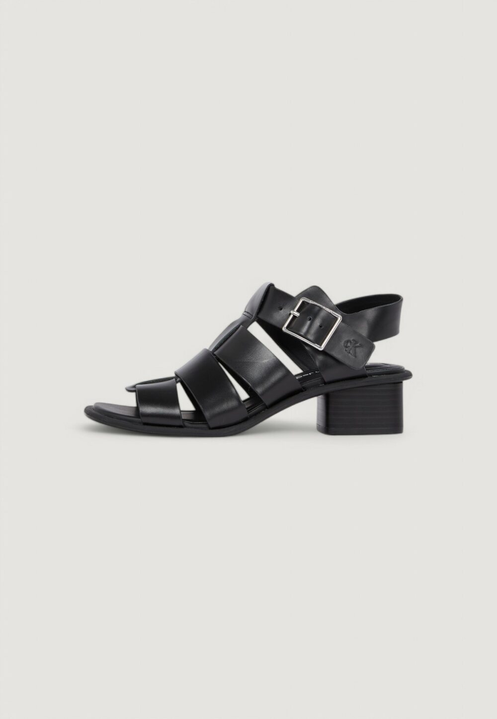 Sandali Calvin Klein Jeans heel square mg buckle Nero - Foto 3