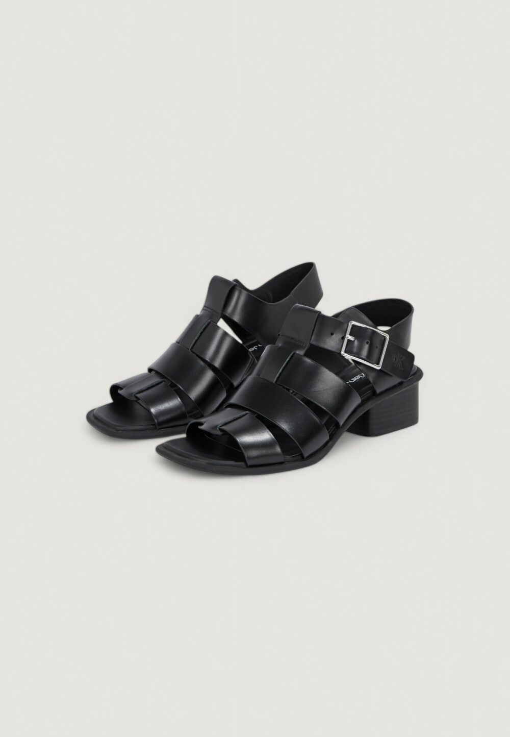 Sandali Calvin Klein Jeans heel square mg buckle Nero - Foto 4
