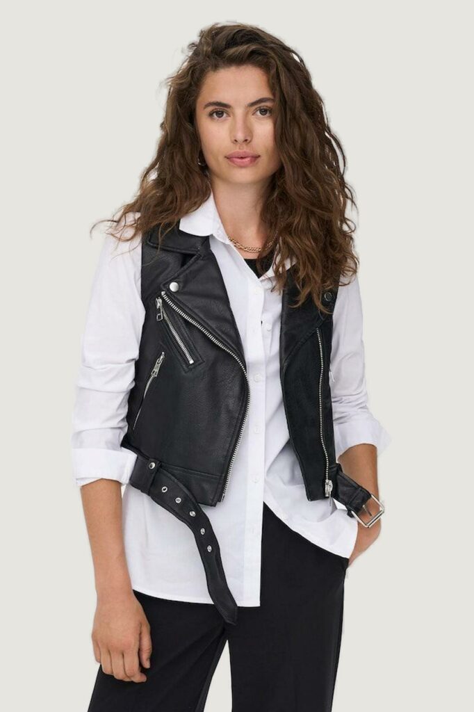 Smanicato Only onlvera faux leather waistcoat otw Nero