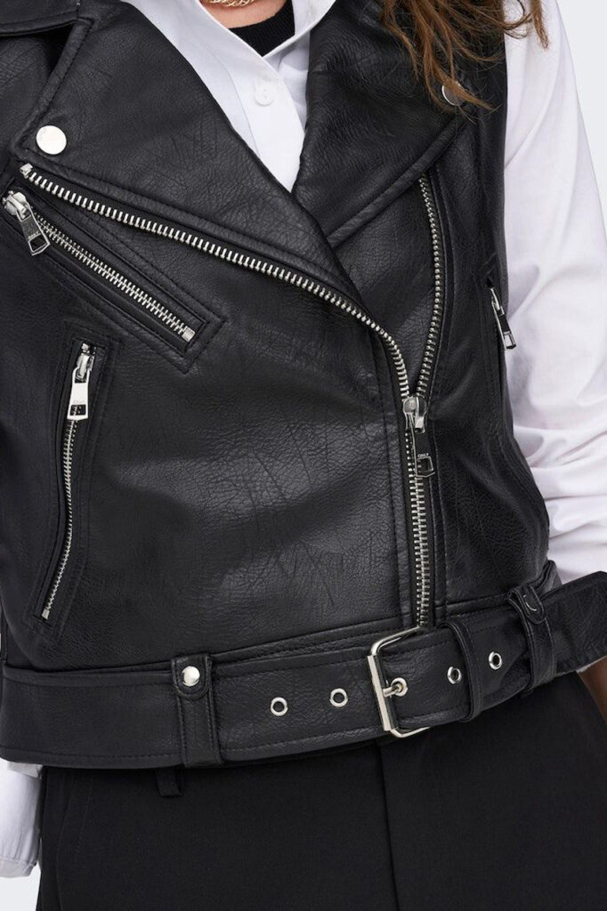 Smanicato Only onlvera faux leather waistcoat otw Nero