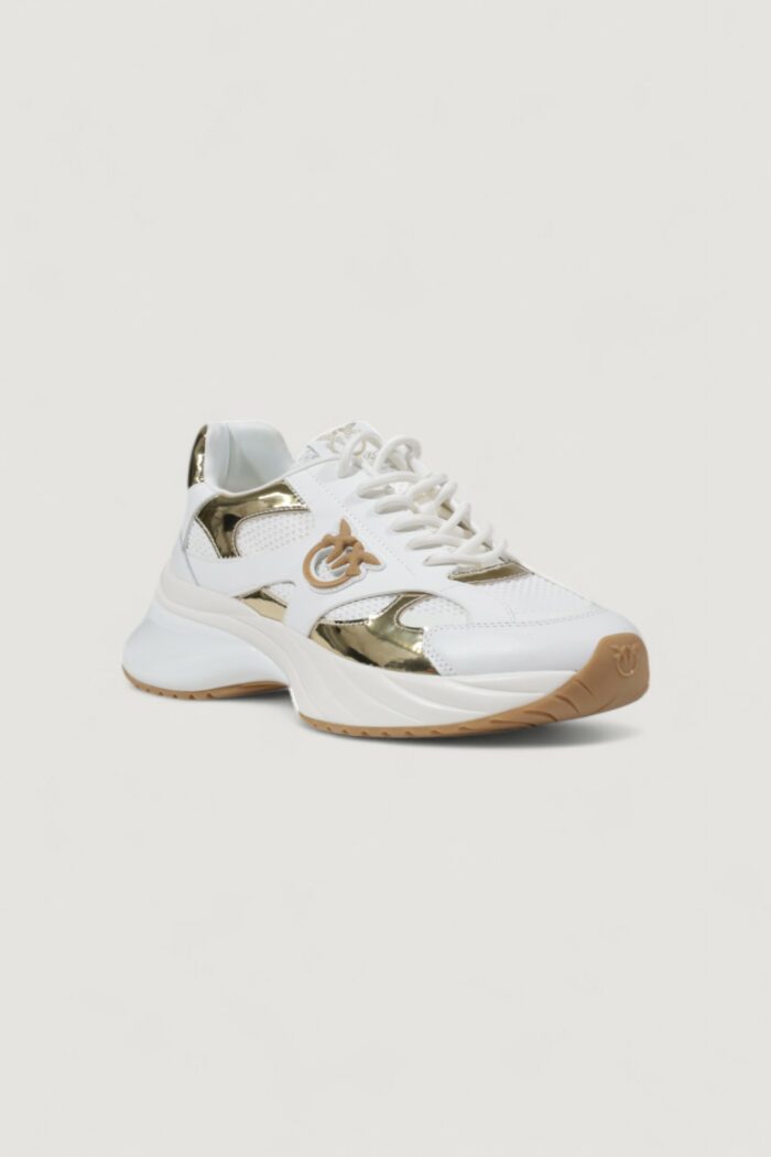 Sneakers Pinko ariel 15 – spreading/mesh/mirror Bianco – Oro