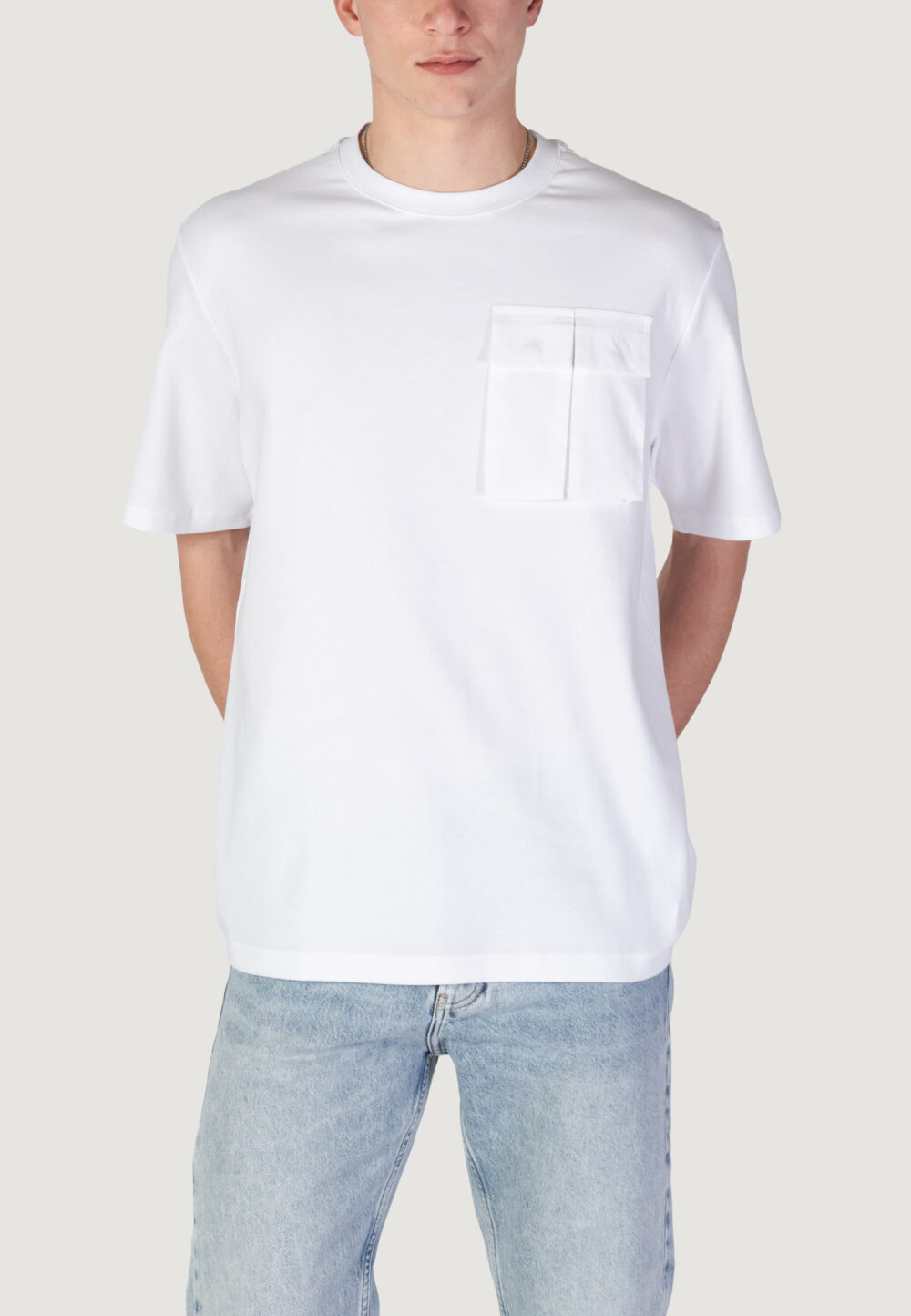 T-shirt Antony Morato relaxed fit logo print on back collar Bianco - Foto 1