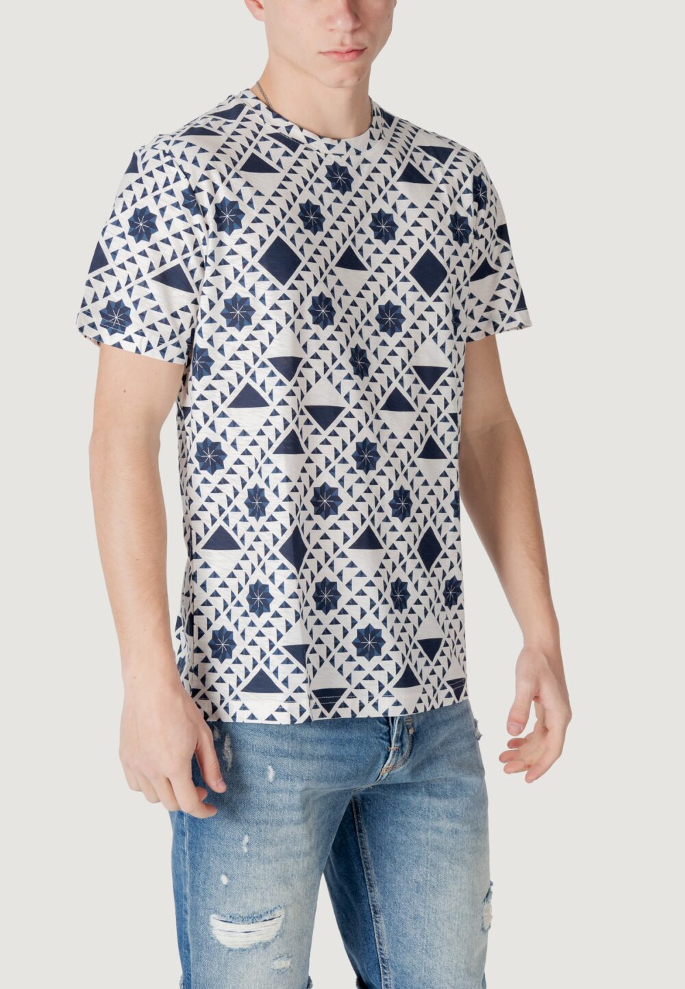 T-shirt Antony Morato regular fit with logoed metal badge Blu - Foto 3