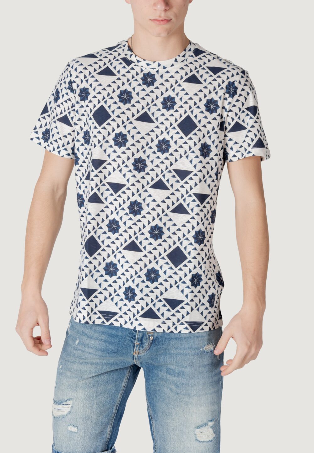 T-shirt Antony Morato regular fit with logoed metal badge Blu - Foto 5