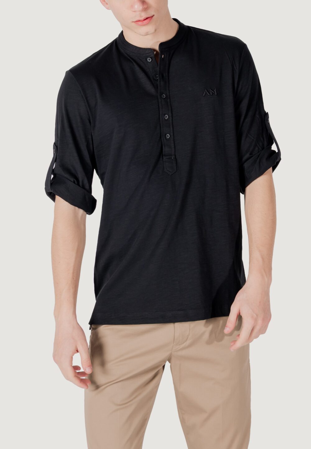 T-shirt Antony Morato regular fit with embroidered logo Nero - Foto 1