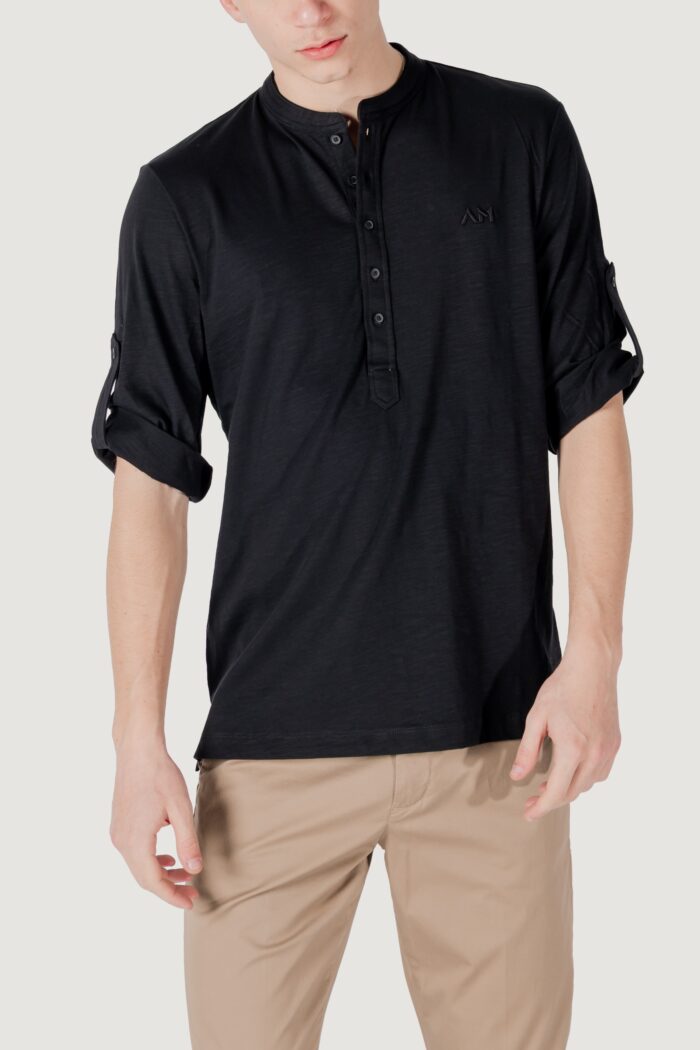 T-shirt Antony Morato regular fit with embroidered logo Nero