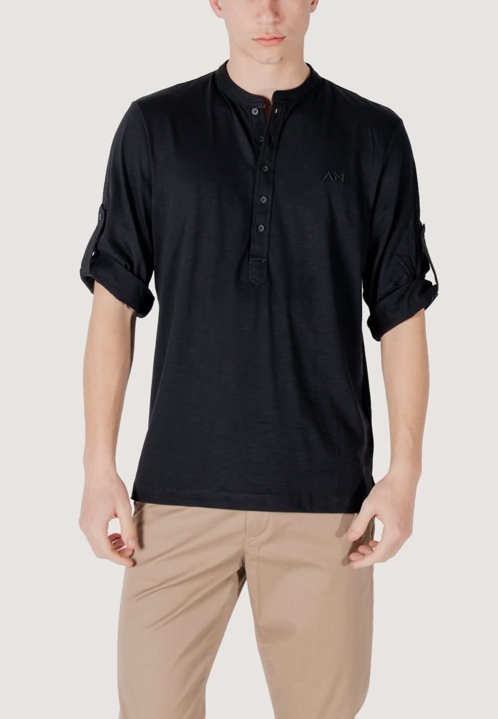 T-shirt Antony Morato regular fit with embroidered logo Nero - Foto 5
