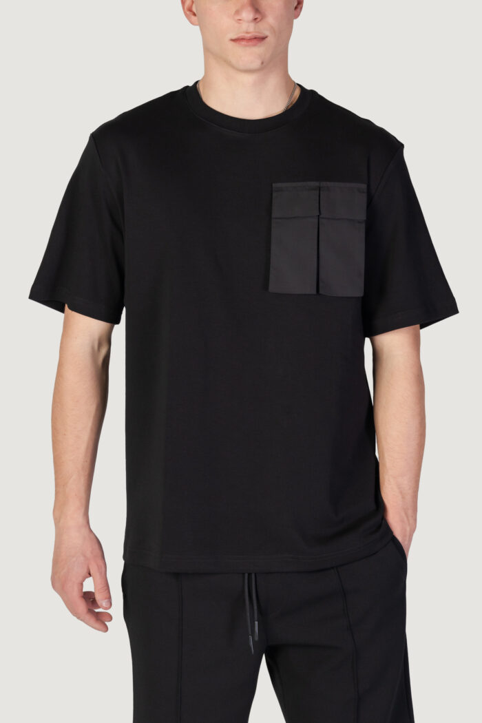T-shirt Antony Morato relaxed fit logo print on back collar Nero