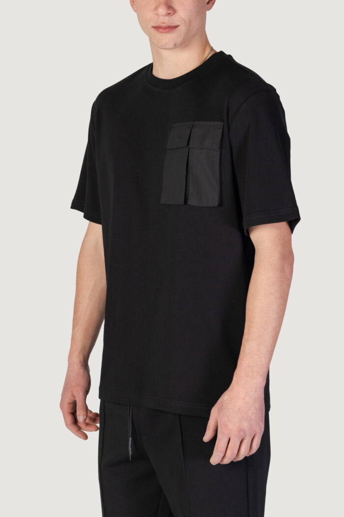 T-shirt Antony Morato relaxed fit logo print on back collar Nero