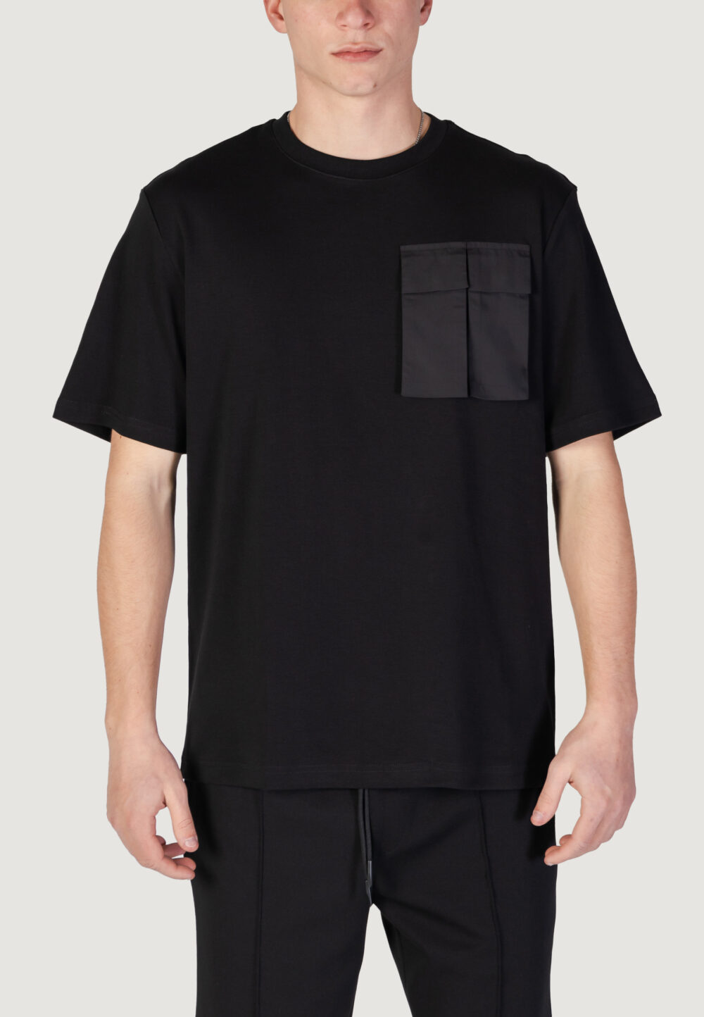 T-shirt Antony Morato relaxed fit logo print on back collar Nero - Foto 5