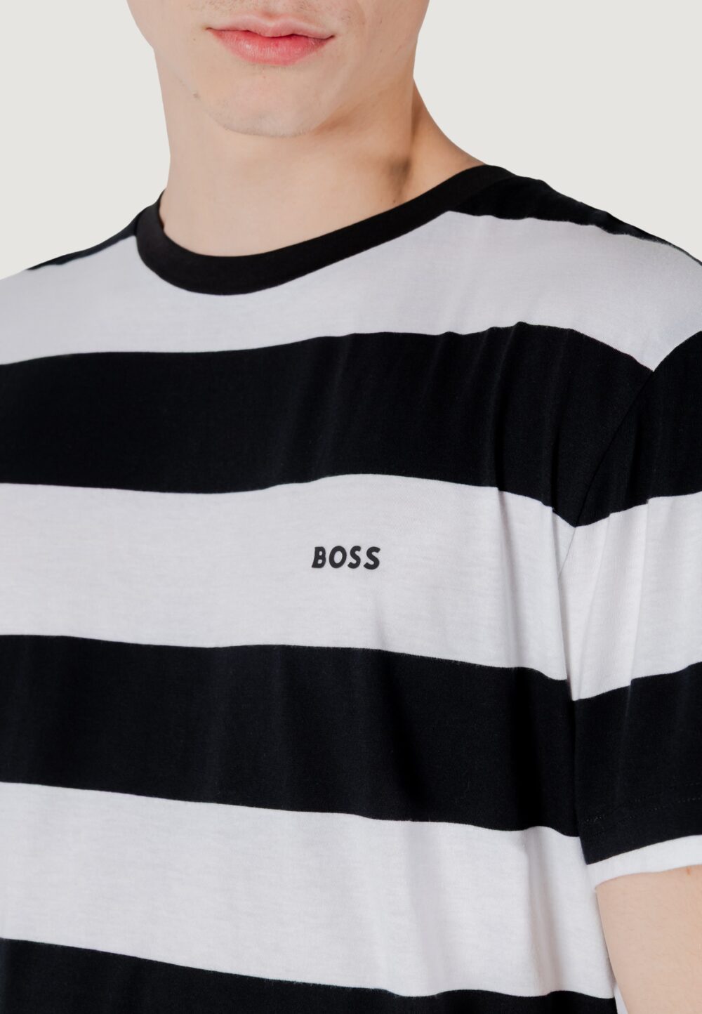 T-shirt Boss talesstripe 10252438 01 Nero - Foto 2