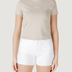 T-shirt Calvin Klein Jeans placed institutional Beige chiaro - Foto 1