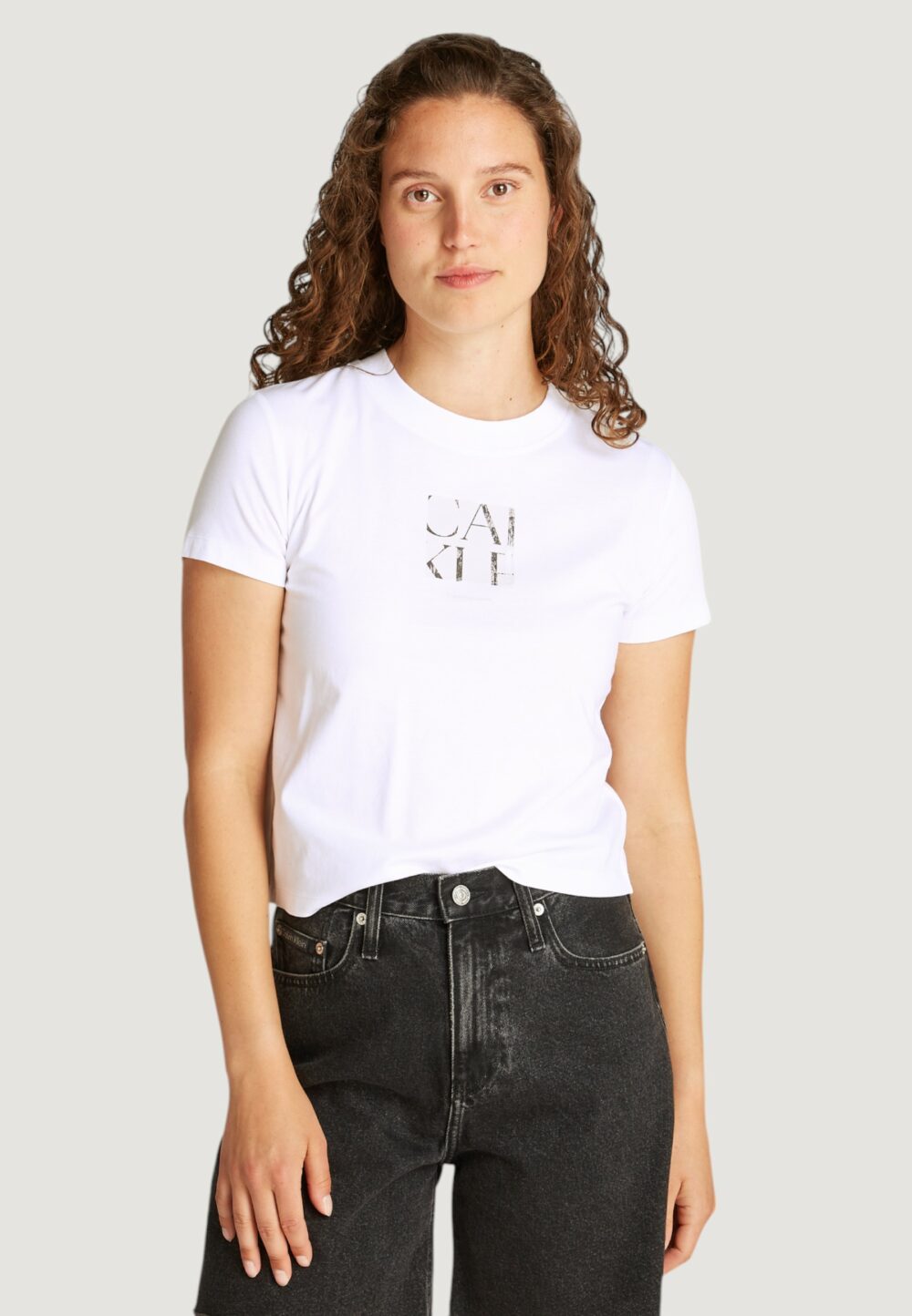 T-shirt Calvin Klein Jeans front photo graphic Bianco - Foto 3