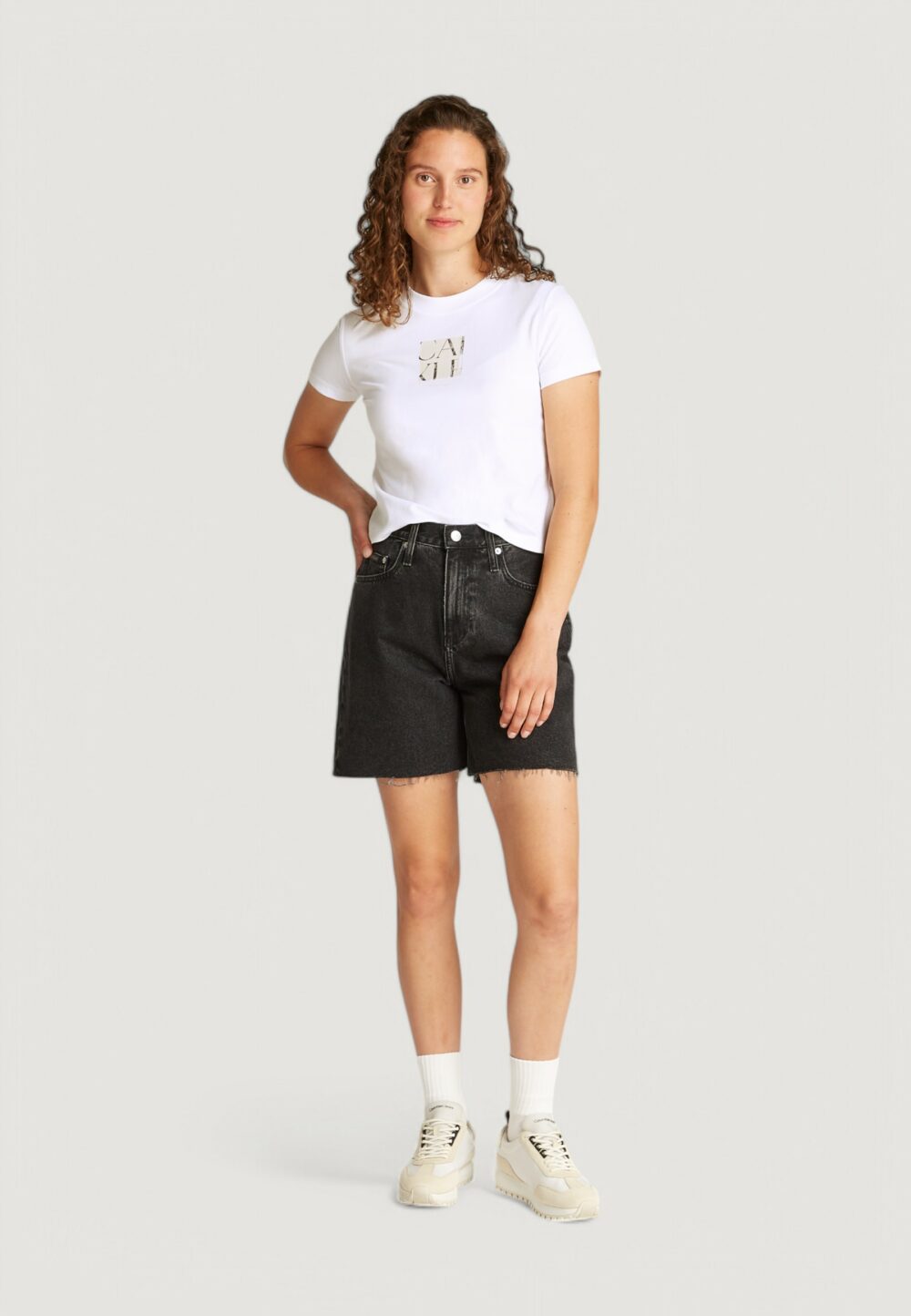 T-shirt Calvin Klein Jeans front photo graphic Bianco - Foto 4