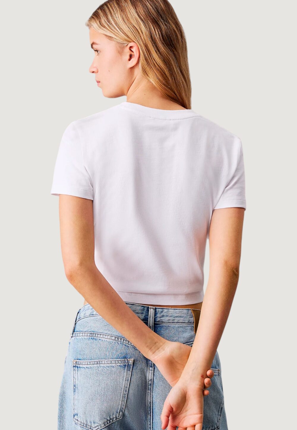 T-shirt Calvin Klein Jeans placed institutional Bianco - Foto 3