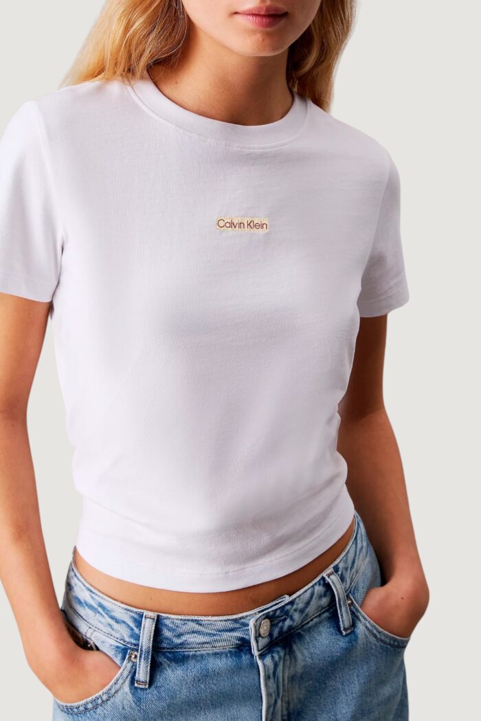 T-shirt Calvin Klein Jeans placed institutional Bianco