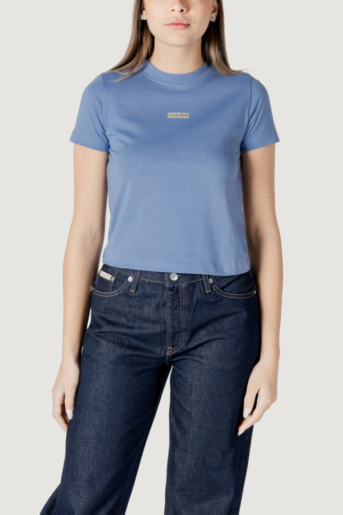 T-shirt Calvin Klein Jeans placed institutional Blu Chiaro