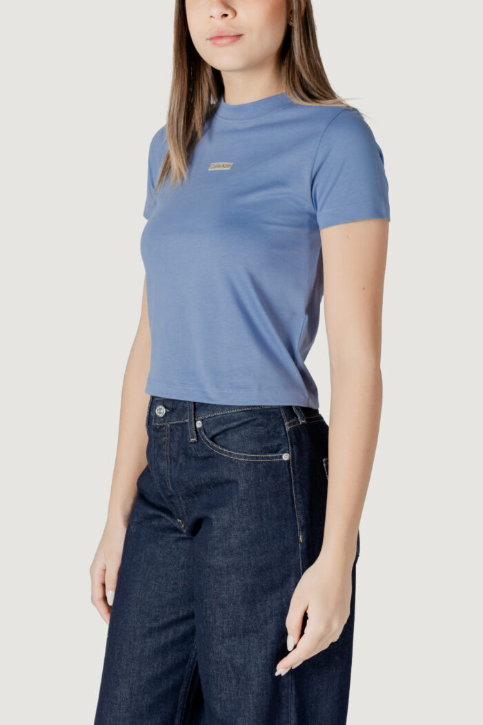 T-shirt Calvin Klein Jeans placed institutional Blu Chiaro