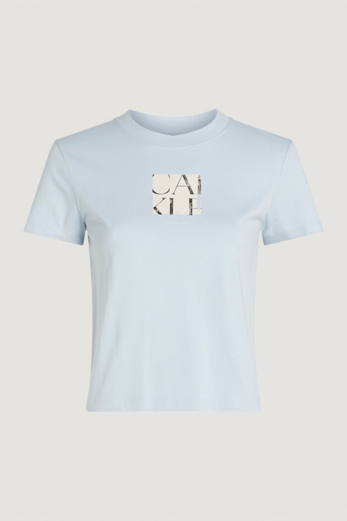 T-shirt Calvin Klein Jeans front photo graphic Celeste