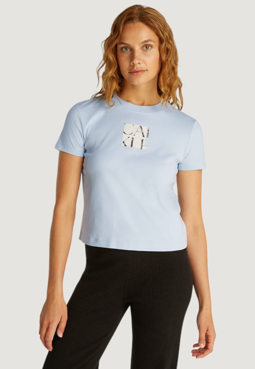 T-shirt Calvin Klein Jeans front photo graphic Celeste - Foto 3