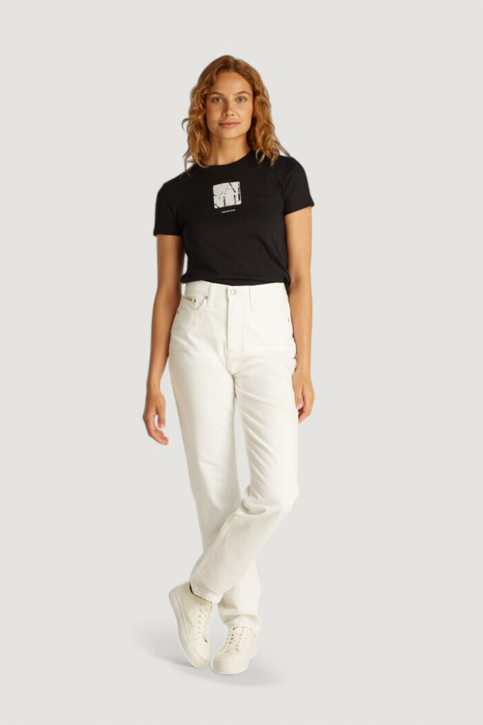 T-shirt Calvin Klein Jeans front photo graphic Nero