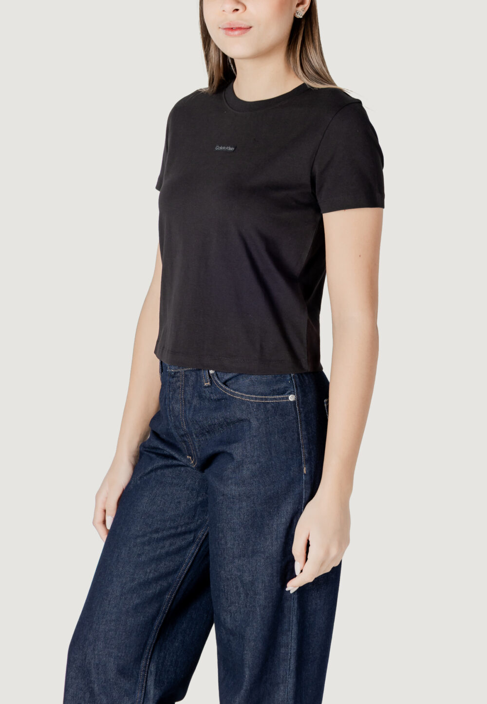 T-shirt Calvin Klein Jeans placed institutional Nero - Foto 2