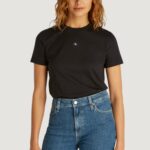 T-shirt Calvin Klein Jeans woven label regular Nero - Foto 1