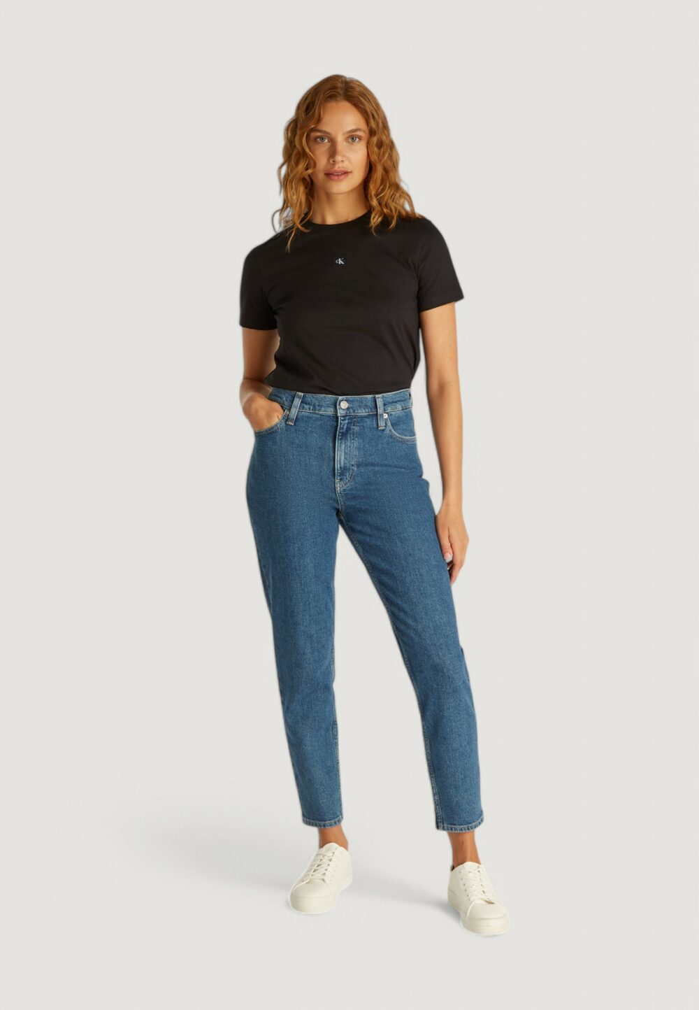 T-shirt Calvin Klein Jeans woven label regular Nero - Foto 2