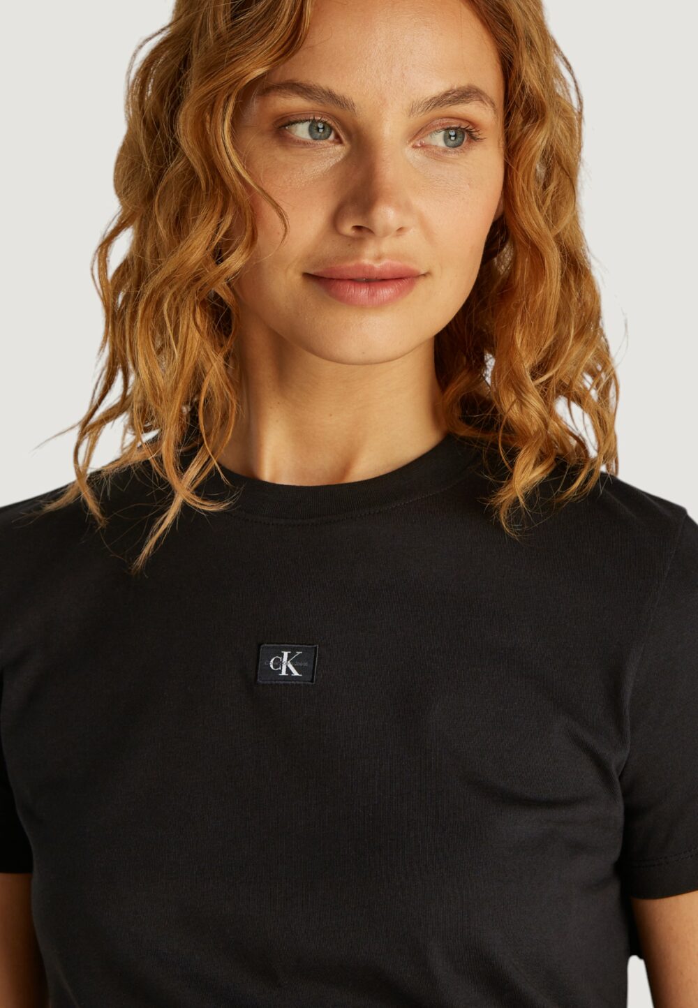 T-shirt Calvin Klein Jeans woven label regular Nero - Foto 4